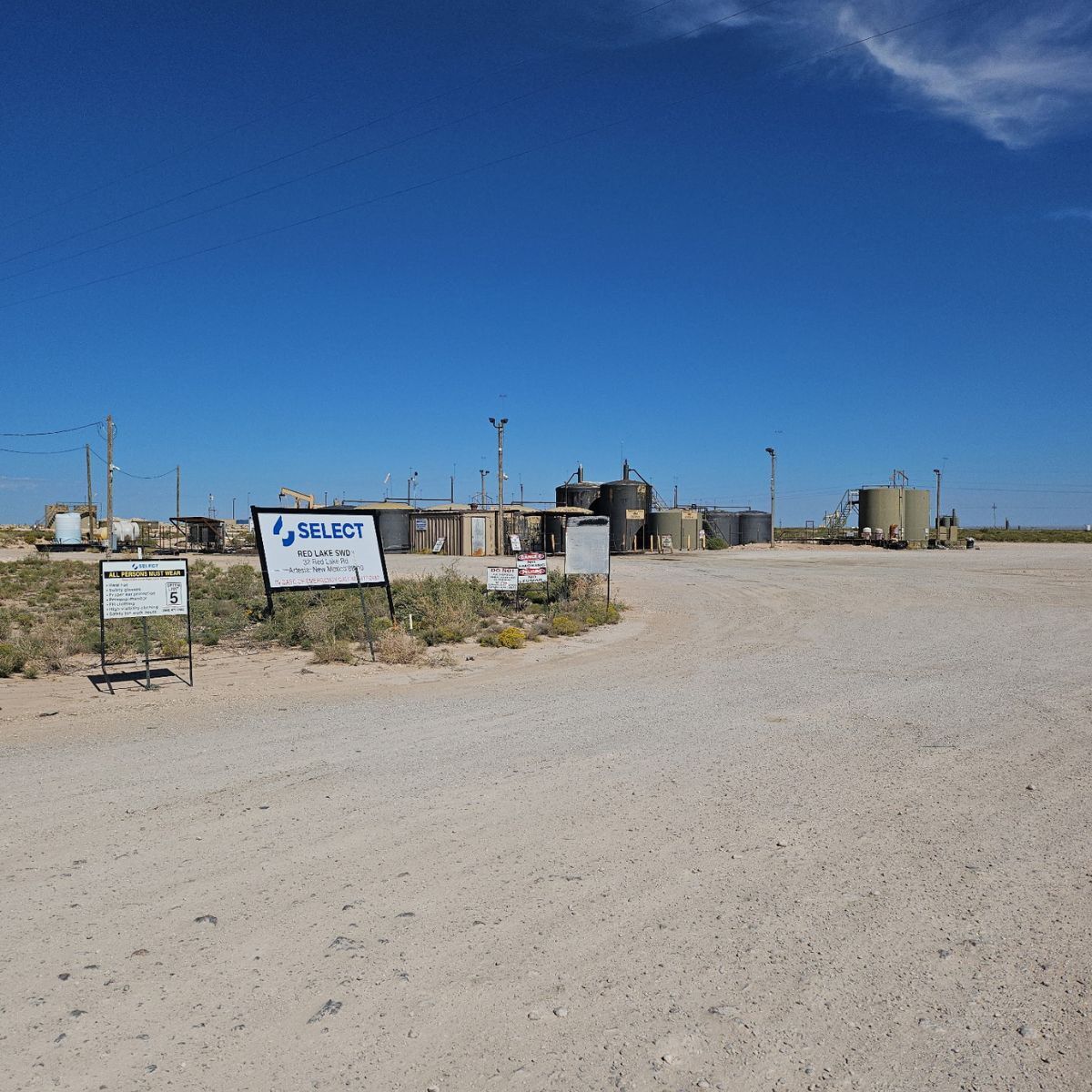 Entrance to Red Lake SWD as seen on arrival