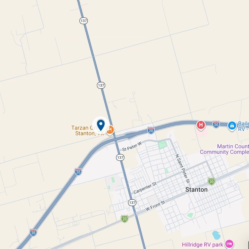 Map showing the location of Yater SWD. Opens directions in Google Maps.
